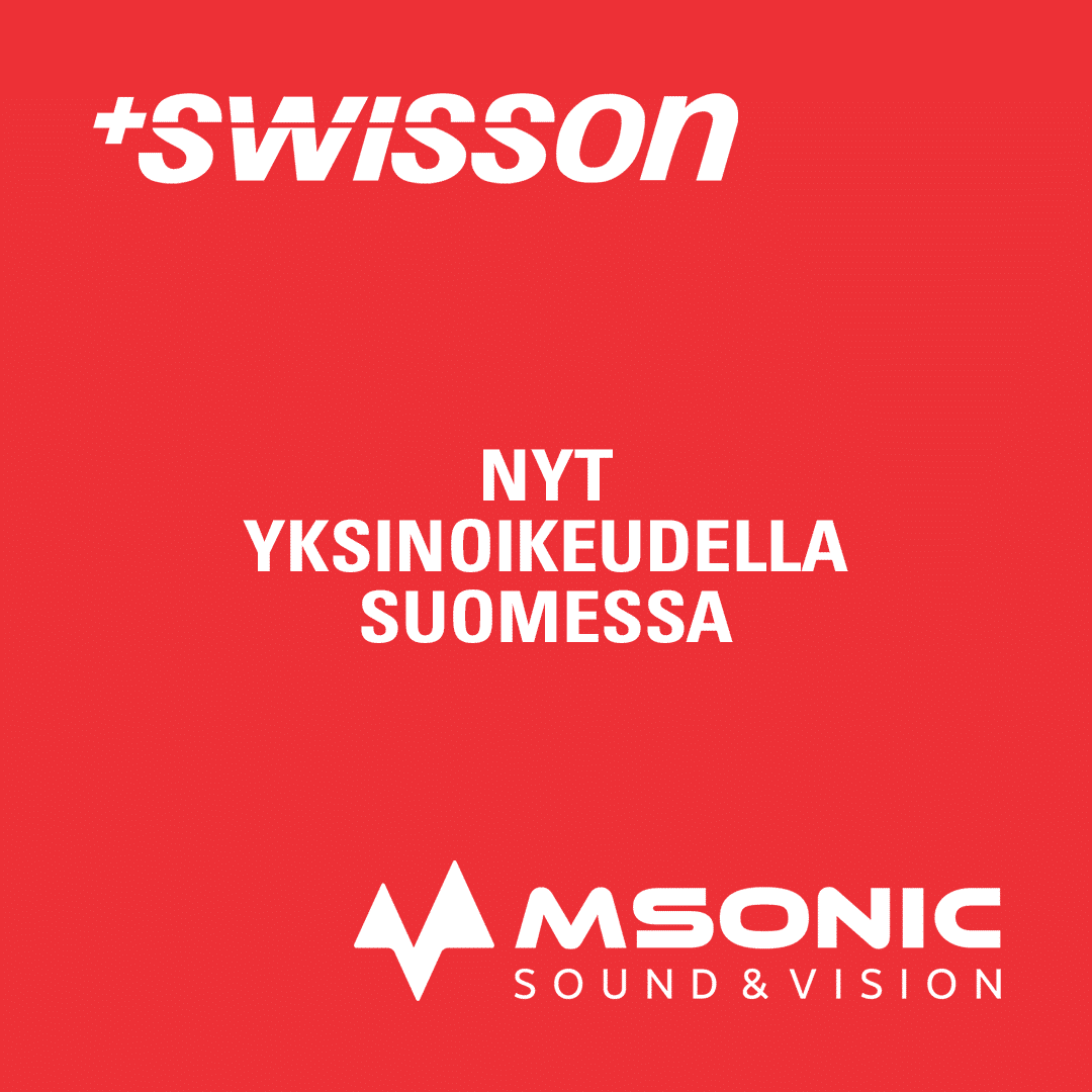 Swisson nyt yksinoikeudella Suomessa – msonic -uutisteksti punaisella pohjalla.